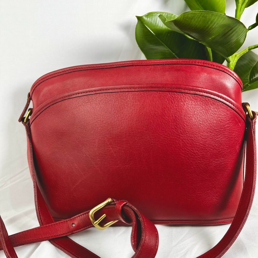 COACH Vintage Anderson Red Leather Crossbody Bag 9976 Gold Hardware - Picture 13 of 14